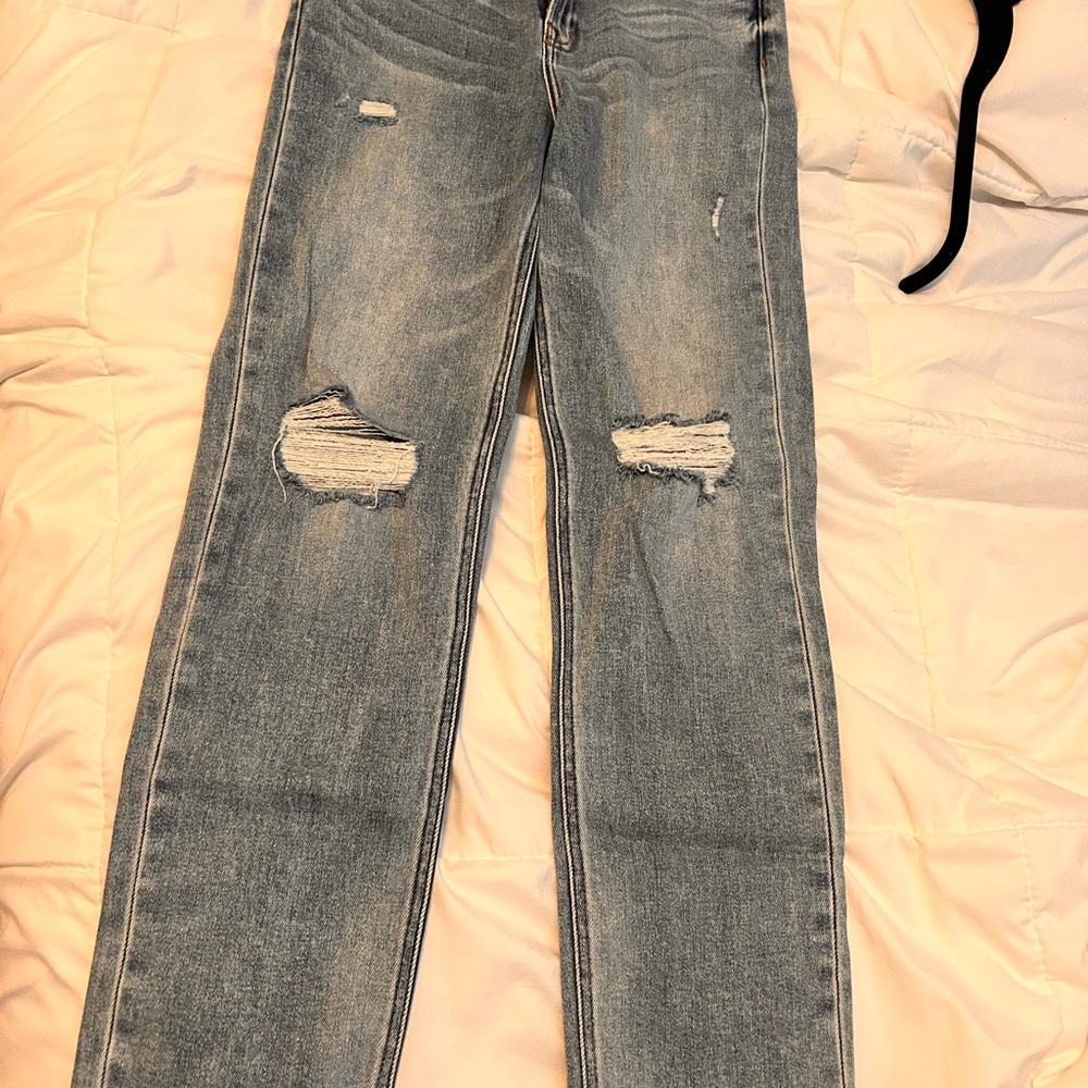 Classic Distressed Light Blue Jeans
